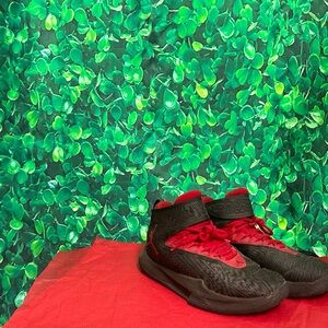 Black and Red High-Top Jordan Sneakers male size 8